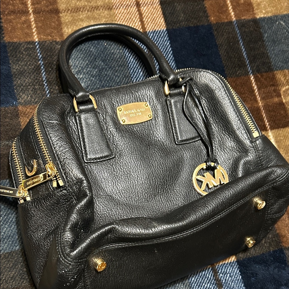 MICHAEL Michael Kors Black Satchel with Gold Accents - Picture 12 of 12